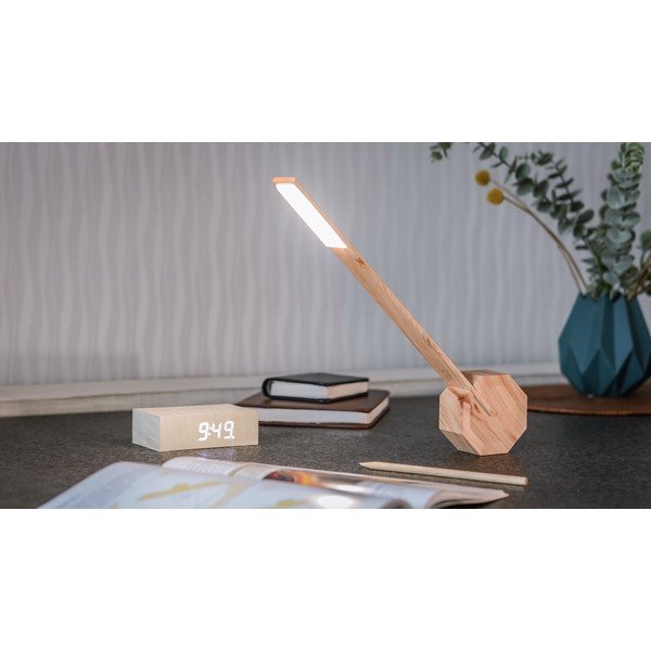 Světle hnědá LED stolní lampa (výška 38 cm) Octagon One – Gingko-image-4