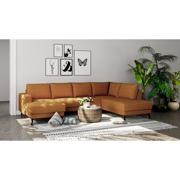 Oranžová rohová pohovka (pravý roh) Fynn – Ghado-image-1