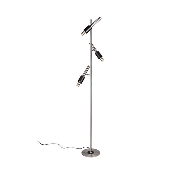 Černá/ve stříbrné barvě LED stojací lampa (výška 150 cm) Ikaris – Trio Select-image-4