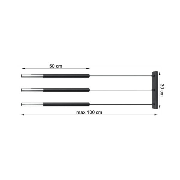 Závěsné svítidlo v černo-stříbrné barvě Sollux Asarot 3L-image-2