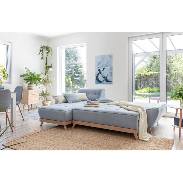 Světle modrá rozkládací variabilní rohová pohovka Miuform Dazzling Daisy-image-4