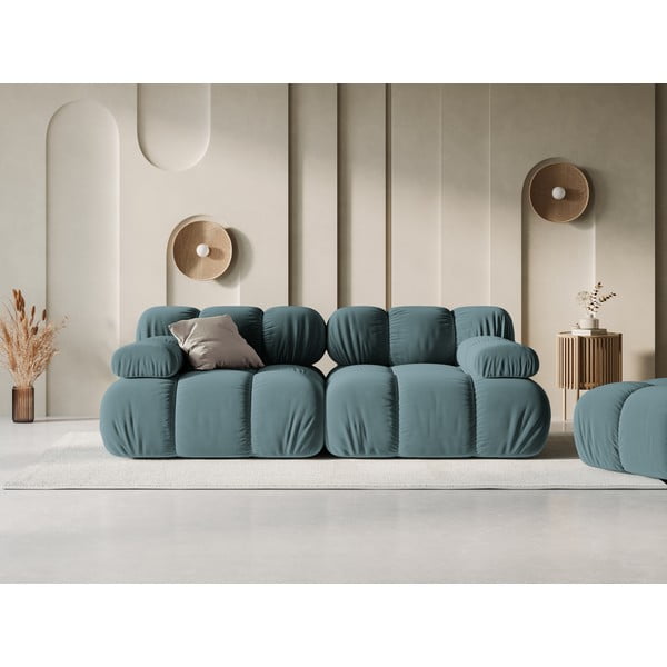 Sametová pohovka v petrolejové barvě 188 cm Bellis – Micadoni Home-image-1