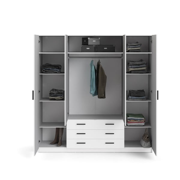 Bílá šatní skříň 196x200 cm Sprint – Tvilum-image-2