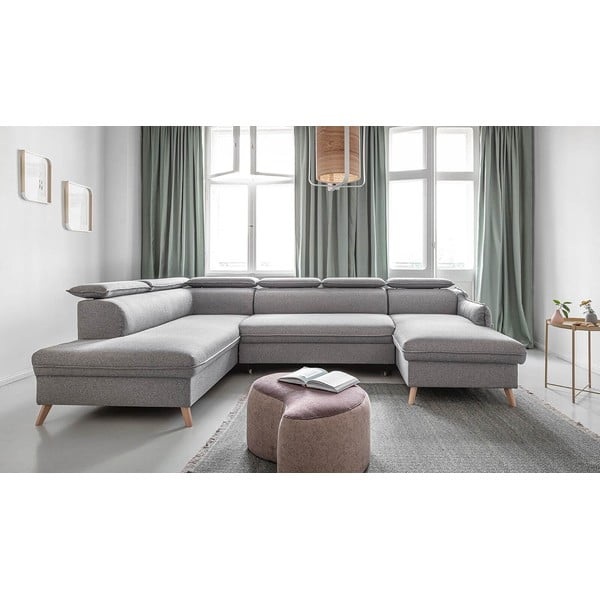 Světle šedá rozkládací rohová pohovka (levý roh) Sweet Harmony – Miuform-image-3