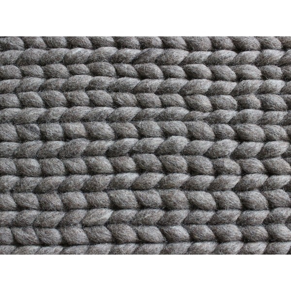 Ořechově hnědý pletený vlněný koberec Wooldot Braided Rugs, 170 x 240 cm-image-3