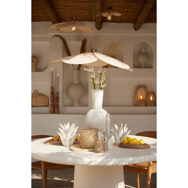 Krémové závěsné svítidlo s textilním stínidlem Fyano – Light & Living-image-1