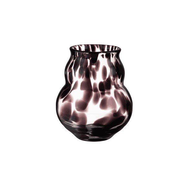 Tmavě hnědá skleněná ručně vyrobená váza (výška 22 cm) Dam – noo.ma