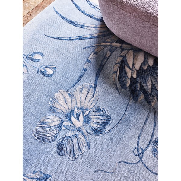 Světle modrý vlněný koberec 300x400 cm Talwin – Agnella-image-2