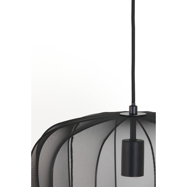 Černé závěsné svítidlo s textilním stínidlem ø 40 cm Plumeria – Light & Living-image-4