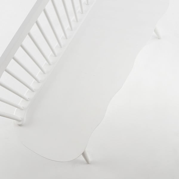 Bílá sedací lavice z kaučukového dřeva Kave Home Slover, 120 x 53 cm-image-1