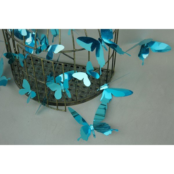 Sada 12 modrých adhezivních 3D samolepek Ambiance Butterflies-image-3