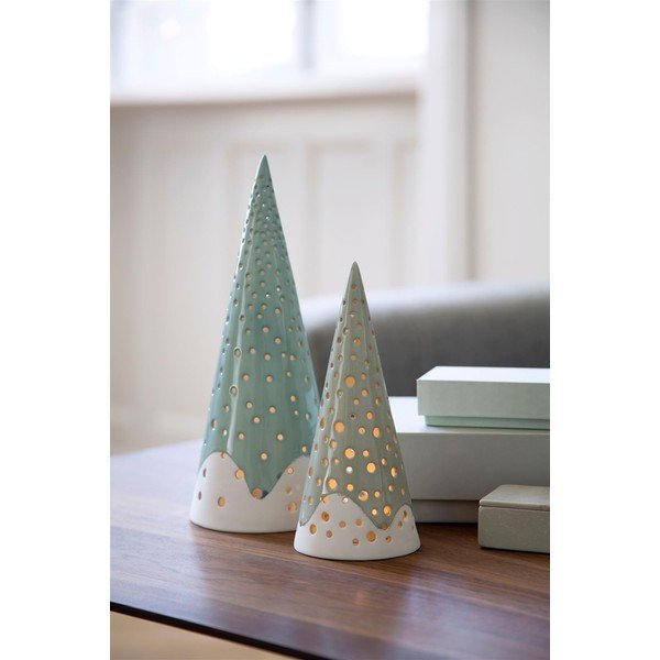 Tyrkysový vánoční svícen z kostního porcelánu Kähler Design Nobili, výška 25,5 cm-image-3