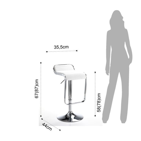 Barová židle v bílo-stříbrné barvě 67 cm Snappy – Tomasucci-image-4