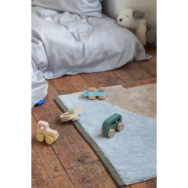 Bavlněný pratelný běhoun ve světle modré a béžové barvě 70x150 cm Figura – Mette Ditmer Denmark-image-1