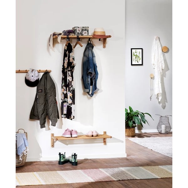 Závěsný botník z dubového dřeva v přírodní barvě Milford - Rowico-image-1