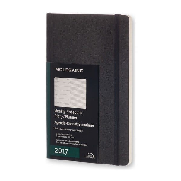 Velký černý diář Moleskine Weekly Notebook Soft, 12 měsíců