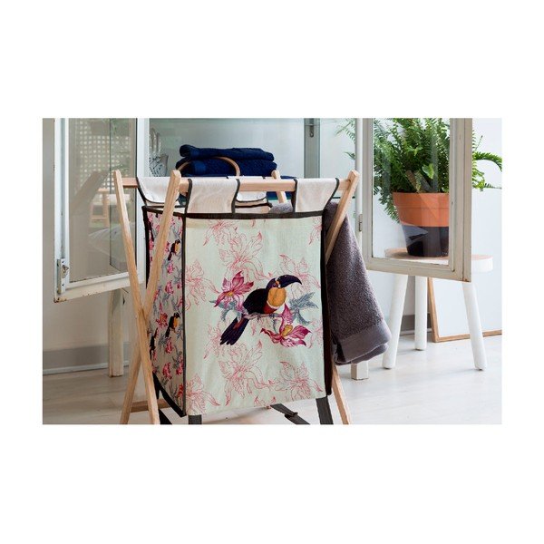 Úložný koš s konstrukcí z borovicového dřeva Madre Selva Toucan, 60 l-image-1