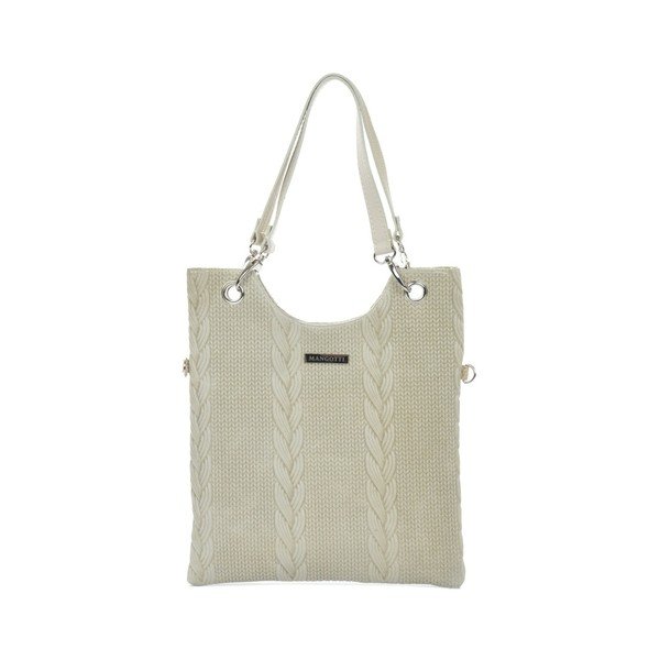 Béžová kožená kabelka Mangotti Bags Srano-image-3