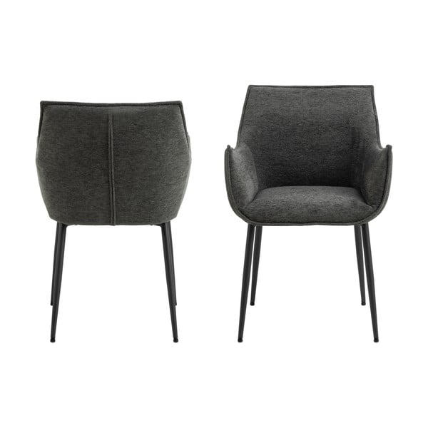 Tmavě šedé čalouněné jídelní křeslo Bonita – Actona-image-4