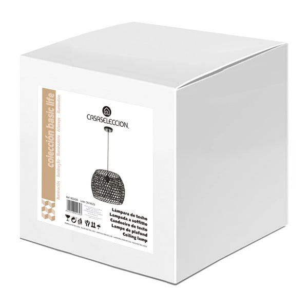 Černé bambusové stropní svítidlo s bambusovým stínidlem ø 35 cm – Casa Selección-image-4