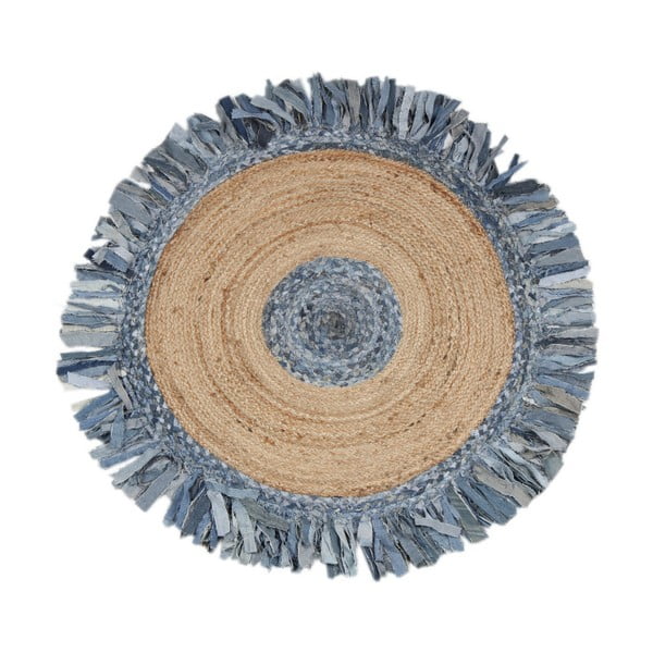 Jutový koberec Eco Rugs Denim, ⌀ 100 cm