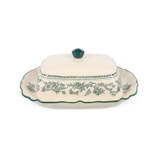 Zelená/slonovinová porcelánová máslenka Cyril – S|P Collection