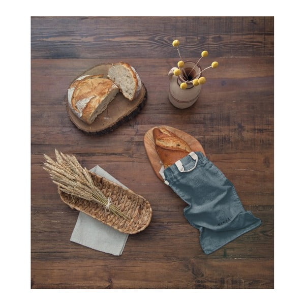 Látkový vak na chléb s příměsí lnu Really Nice Things Bag Blue Sky, výška 42 cm-image-1