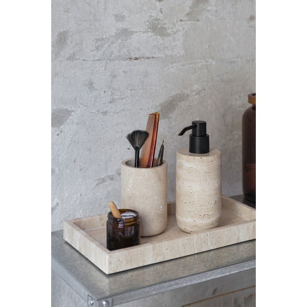 Béžový kamenný dávkovač mýdla 250 ml Travertine – Mette Ditmer Denmark-image-4