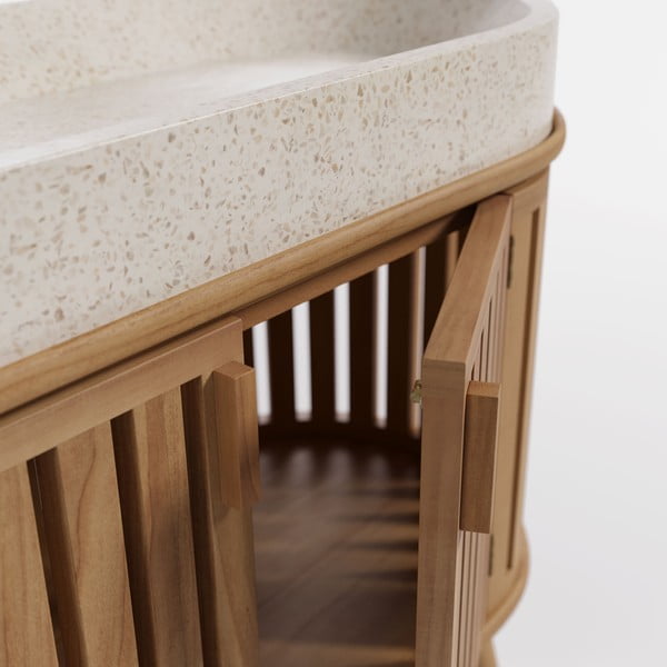 Umyvadlová skříňka z teakového dřeva Kave Home Rokia-image-1