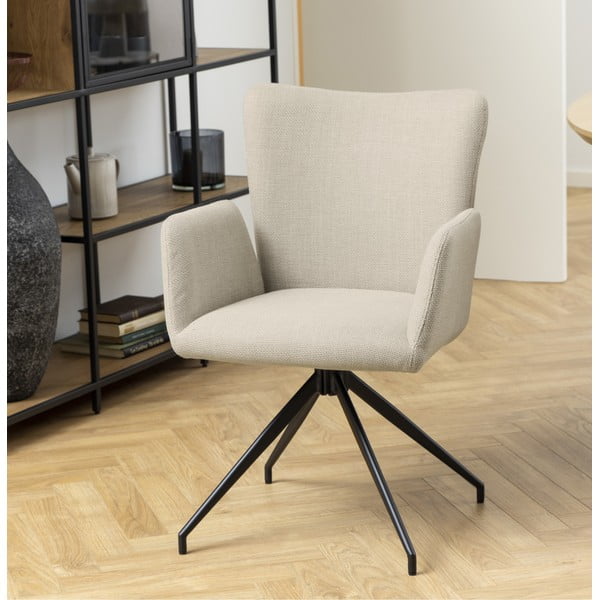 Béžová čalouněná jídelní křesla v sadě 2 ks s područkami Laura – Actona-image-1