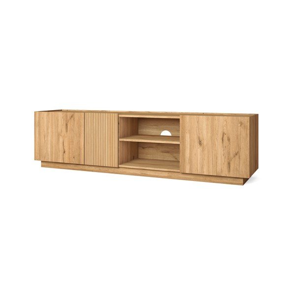 TV stolek v dekoru dubu v přírodní barvě 180x48 cm Rayana – Marckeric-image-2