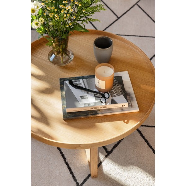 Kulatý dřevěný stolek z dubového dřeva Wireworks Round, Ø 66 cm-image-4