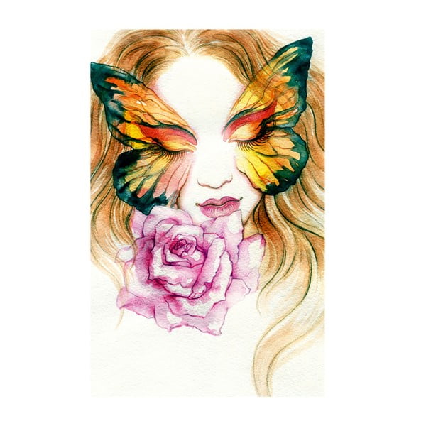 Obraz Žena motýlí, 70x100 cm