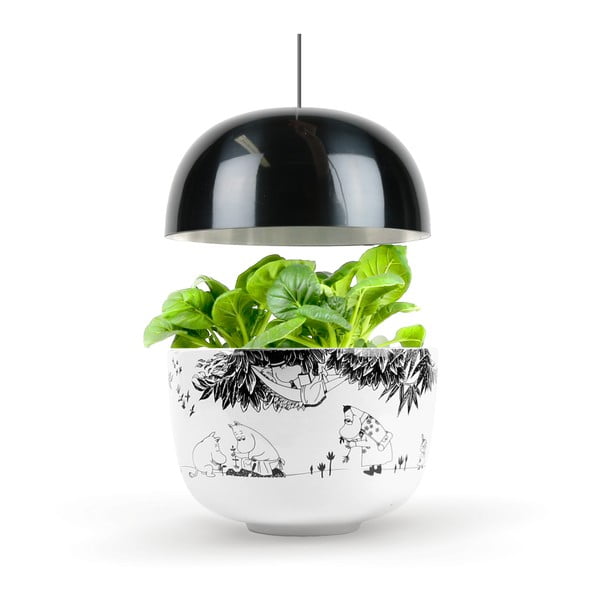 Domácí inteligentní černo-bílá zahrádka Plantui Moomin Smart Garden Black