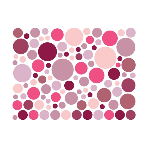 Sada 100 růžových nástěnných samolepek Ambiance Round Stickers-image-2