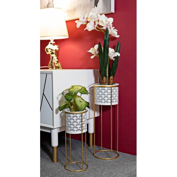 Kovové stojany na květiny v sadě 2 ks ø 17 cm (výška 46 cm) Whity – Mauro Ferretti-image-1