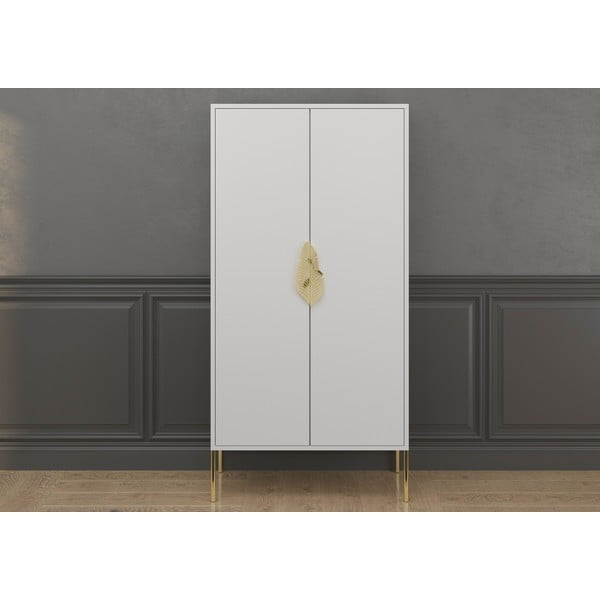 Bílá šatní skříň 80x160 cm Merlin - Skandica-image-4