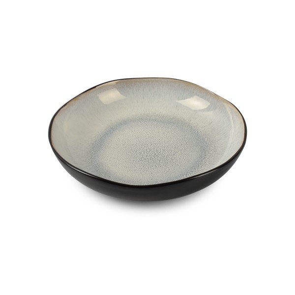 Černý/béžový hluboký  talíř z kameniny ø 22,5 cm Lunar – Salt&Pepper-image-2