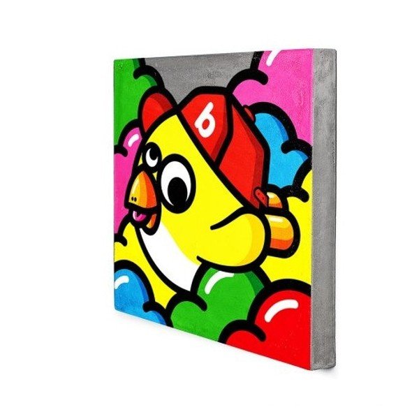 Betonový nástěnný obraz Lyon Béton Oiseau Volant Jaune, 40 x 40 cm-image-1
