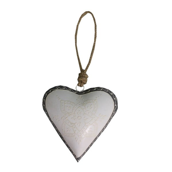 Závěsná dekorace ve tvaru srdce Antic Line Light Heart, 16 cm