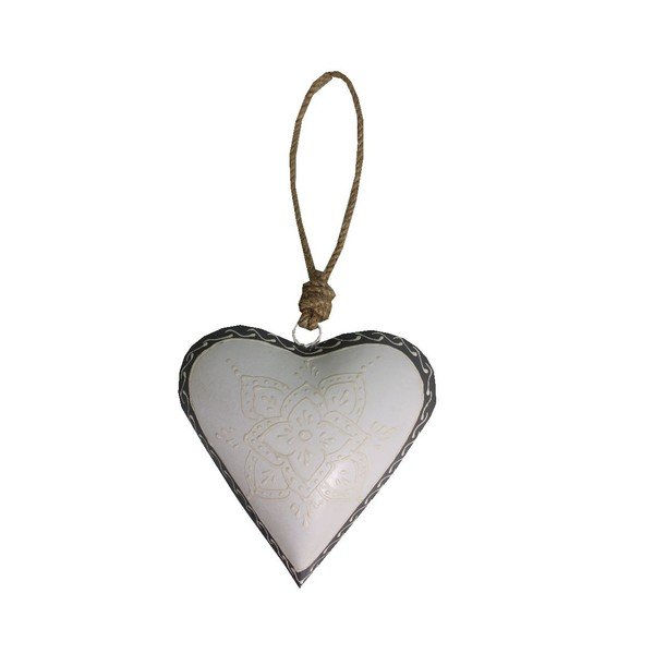 Závěsná dekorace ve tvaru srdce Antic Line Light Heart, 16 cm
