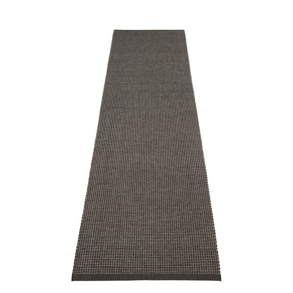 Antracitový vnitřní a venkovní běhoun 70x300 cm Emm Black Linen – Pappelina