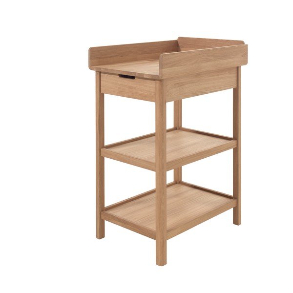 Přebalovací pult z dubového dřeva s přebalovacím pultem v přírodní barvě Forrest – Vipack