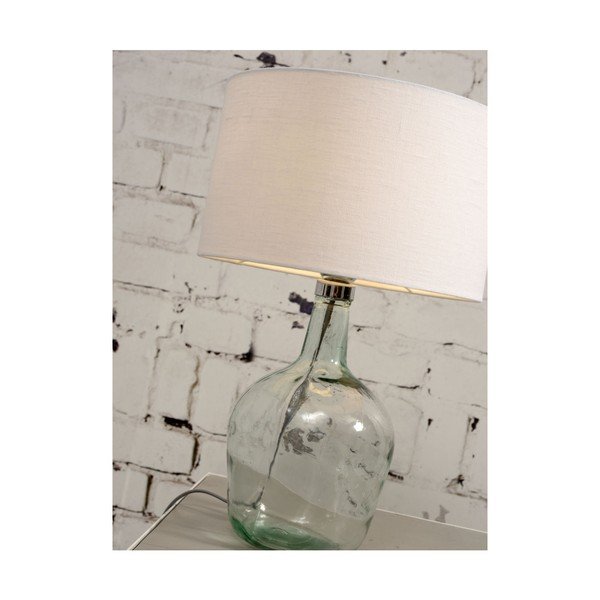 Stolní lampa s bílým stínidlem a konstrukcí z recyklovaného skla Good&Mojo Murano, ⌀ 47 cm-image-4