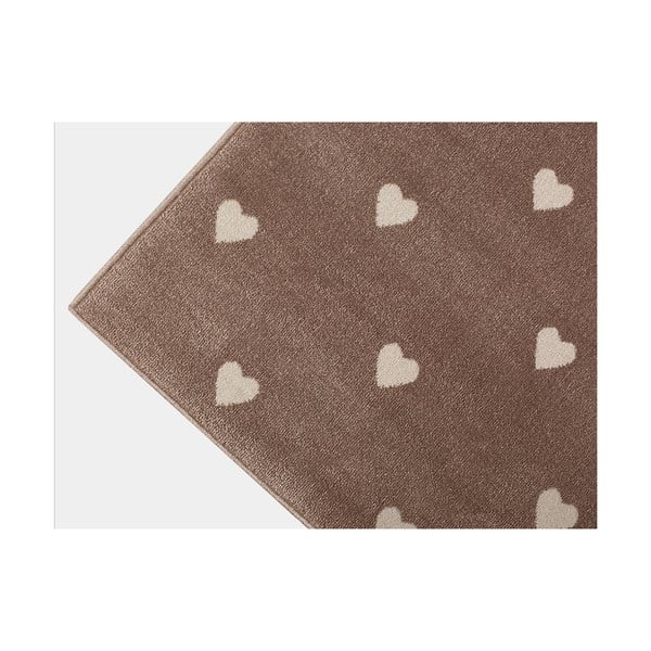 Hnědý koberec se srdíčky KICOTI Beige Dots, 133 x 190 cm-image-3