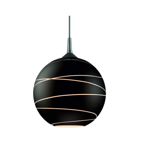 Černé kulaté závěsné svítidlo LAMKUR Lines-image-2