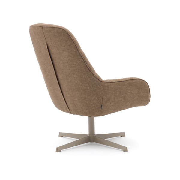 Hnědé otočné křeslo Jaspe – Kave Home-image-4