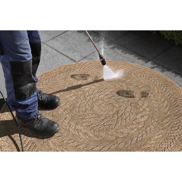 Béžový venkovní koberec NORTHRUGS Almendro, Ø 160 cm-image-2