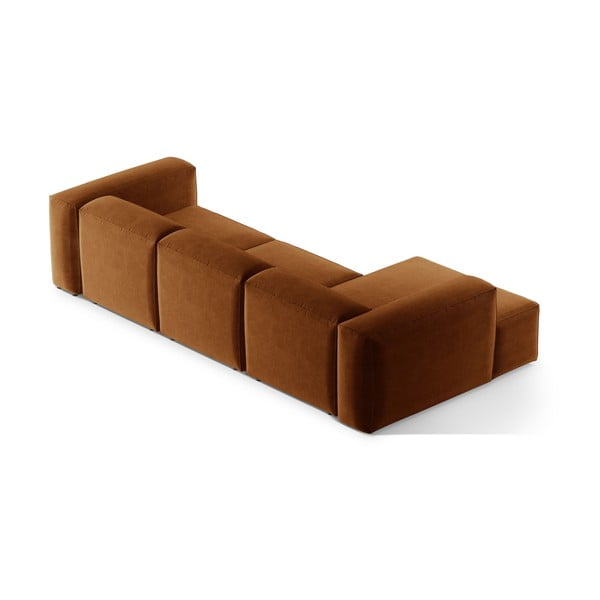 Rohová pohovka v cihlové barvě (levý roh/s lenoškou) Bergamo – Cosmopolitan Design-image-4