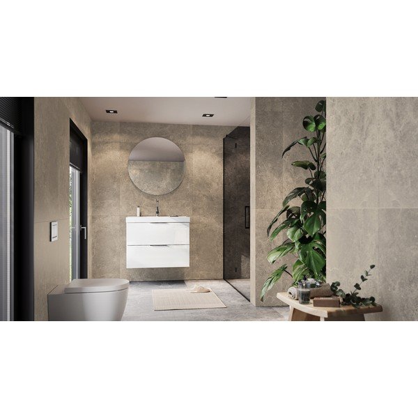 Bílá lesklá závěsná skříňka pod umyvadlo 81x65 cm Celano – Germania-image-2